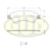 Колодки тормозные дисковые GUD, передние, комплект на ось (4 шт), арт. GBP084010