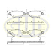 Колодки тормозные дисковые GUD, задние, комплект на ось (4 шт), арт. GBP068502