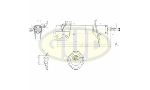 Амортизатор GUD, газомасляный, однотрубный, передний, правый/левый, 1 шт, арт. GSA334360
