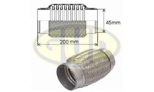 Гофра глушителя GUD, Innerbraid, 45x200мм, арт. GFP345200