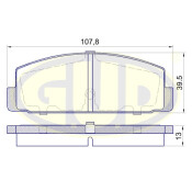 Колодки тормозные дисковые GUD, задние, комплект на ось (4 шт), арт. GBP015710