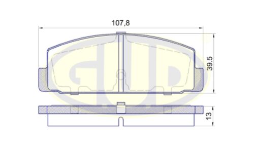 Колодки тормозные дисковые GUD, задние, комплект на ось (4 шт), арт. GBP015710