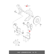 Колодки тормозные дисковые VAG, передние, комплект на ось (4 шт), арт. JZW698151AN