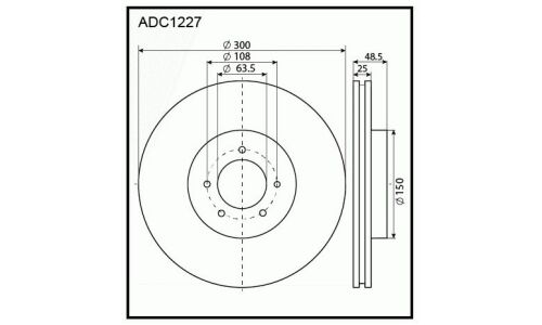 Диск тормозной | перед Allied Nippon, арт. ADC1227V