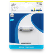 Лампа светодиодная Narva Festoon (SV8.5, T10x38), 12В, 0.6Вт (соответствует 5Вт), 6000К, 1 шт, арт. 18006