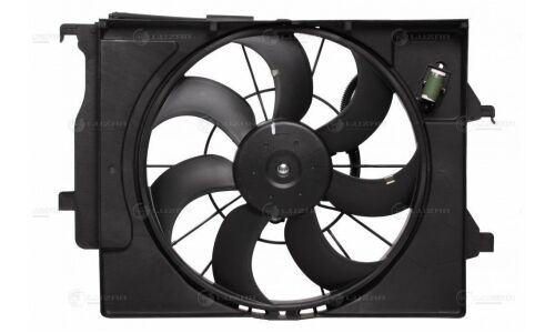 Вентилятор охлаждения радиатора Luzar, с кожухом, для Hyundai Solaris, KIA Rio, арт. LFK 08L5
