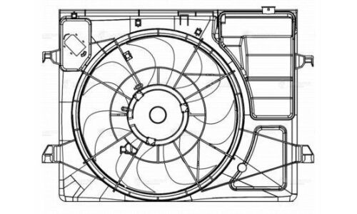 Вентилятор охлаждения радиатора Luzar, с кожухом, для KIA Cerato, арт. LFK 0830