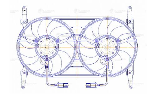 Э/вентилятор охл. для а/м УАЗ Patriot (12-) (2 вент.) (с кожухом) A/C+ Luzar, арт. LFK 0363