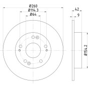 Диск тормозной Nisshinbo, задний, арт. ND8010K