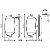Колодки тормозные дисковые Bosch, передние, комплект на ось (4 шт), арт. 0 986 495 485