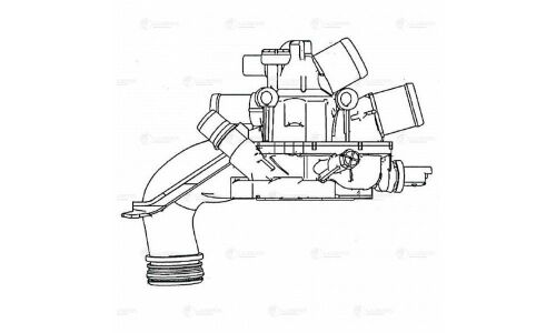 Термостат Luzar, для Peugeot 308, Citroen C4, «быстросъём» и два датчика, с корпусом, арт. LT 2070