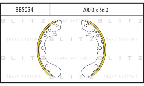 Колодки тормозные барабанные Blitz, комплект на ось (4 шт), арт. BB5034