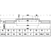 Диск тормозной Blitz, передний, арт. BS0438