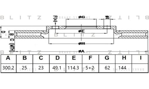 Диск тормозной Blitz, передний, арт. BS0480