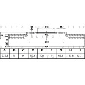 Диск тормозной Blitz, задний, арт. BS0468