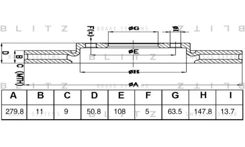 Диск тормозной Blitz, задний, арт. BS0468