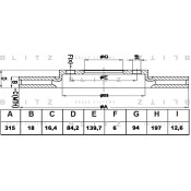 Диск тормозной Blitz, задний, арт. BS0478