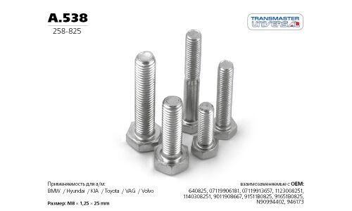Болт выхлопной системы Transmaster Universal, арт. A.538