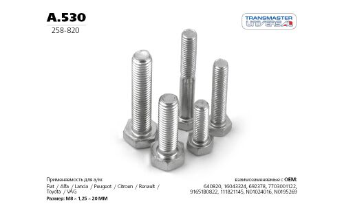 Болт выхлопной системы Transmaster Universal, арт. A.530