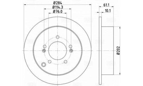 Диск тормозной Trialli, задний, арт. DF 084814