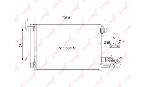 Радиатор кондиционера LYNXauto с осушителем, арт. RC-0105