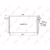 Радиатор кондиционера LYNXauto с осушителем, арт. RC-0063