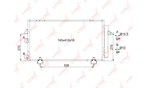 Радиатор кондиционера LYNXauto с осушителем, арт. RC-0098