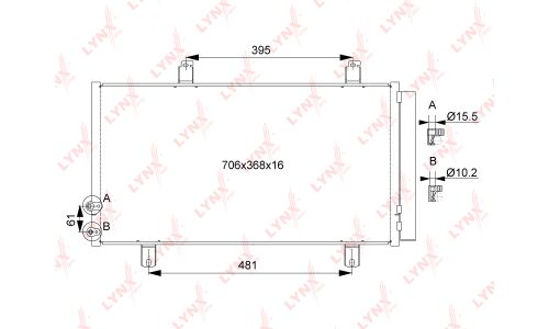 Радиатор кондиционера LYNXauto с осушителем, арт. RC-0104