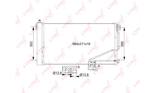 Радиатор кондиционера LYNXauto с осушителем, арт. RC-0320