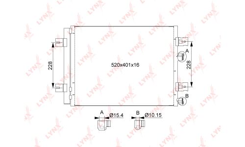 Радиатор кондиционера LYNXauto с осушителем, арт. RC-0093