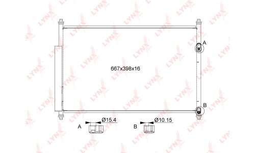 Радиатор кондиционера LYNXauto с осушителем, арт. RC-0097