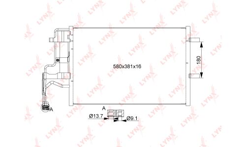 Радиатор кондиционера LYNXauto с осушителем, арт. RC-0369