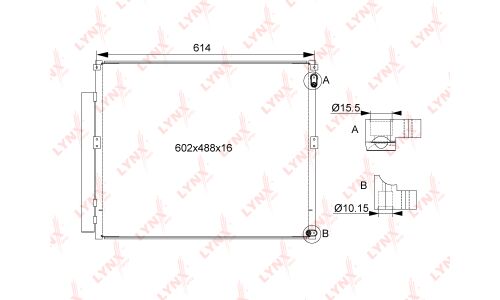Радиатор кондиционера LYNXauto с осушителем, арт. RC-0491