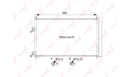 Радиатор кондиционера LYNXauto с осушителем, арт. RC-0101