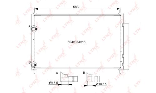 Радиатор кондиционера LYNXauto с осушителем, арт. RC-0100