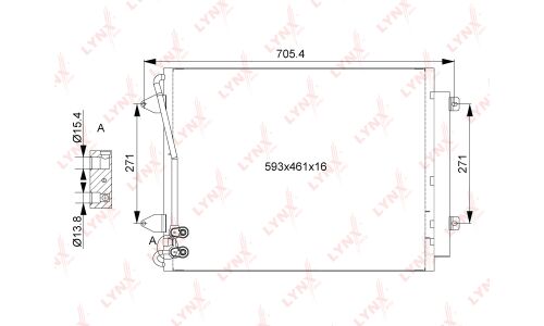 Радиатор кондиционера LYNXauto с осушителем, арт. RC-0107
