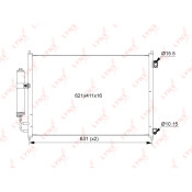 Радиатор кондиционера LYNXauto с осушителем, арт. RC-0016