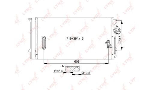 Радиатор кондиционера LYNXauto с осушителем, арт. RC-0525