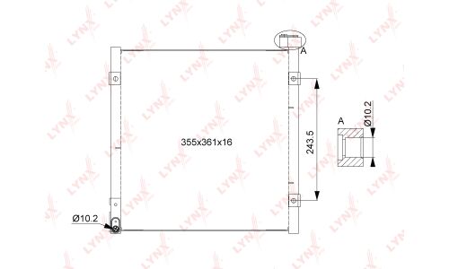 Радиатор кондиционера LYNXauto, арт. RC-0258