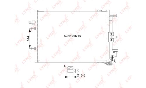 Радиатор кондиционера LYNXauto с осушителем, арт. RC-0425