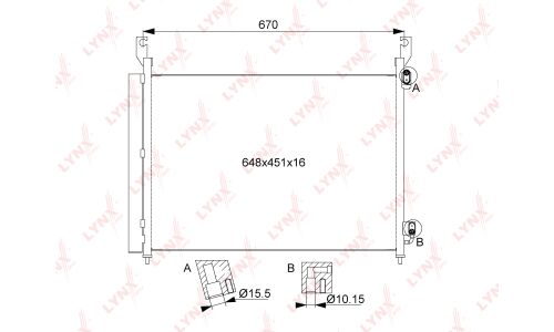 Радиатор кондиционера LYNXauto с осушителем, арт. RC-0429