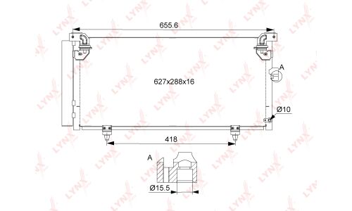 Радиатор кондиционера LYNXauto с осушителем, арт. RC-0448