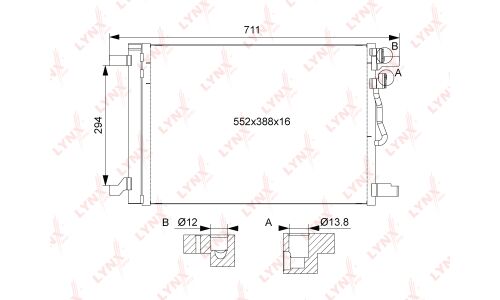 Радиатор кондиционера LYNXauto с осушителем, арт. RC-0111