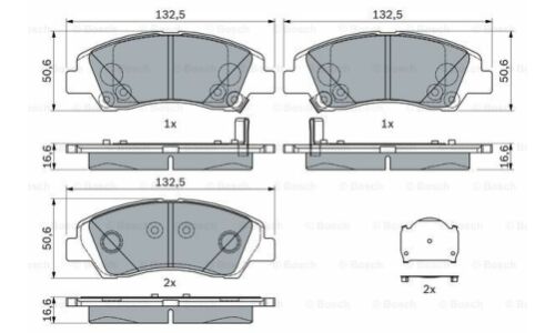 Колодки тормозные дисковые Bosch, передние, комплект на ось (4 шт), арт. 0 986 494 760