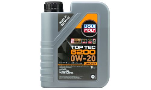 Масло моторное Liqui Moly Top Tec 6200 0w20, синтетическое, ACEA C5, универсальное, 1л, арт. 20787
