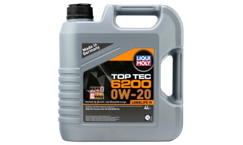Масло моторное Liqui Moly Top Tec 6200 0w20, синтетическое, ACEA C5, универсальное, 4л, арт. 20788
