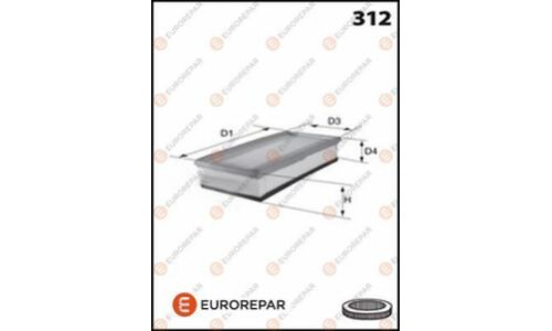 Фильтр воздушный EUROREPAR, арт. 1611156780