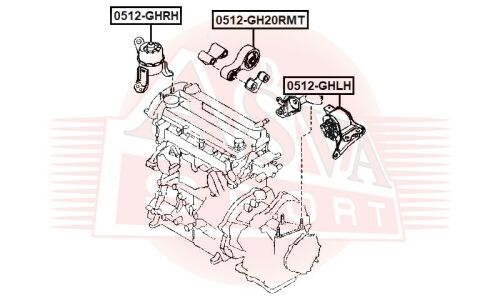 Подушка двигателя | зад Asva, арт. 0512-GH20RMT