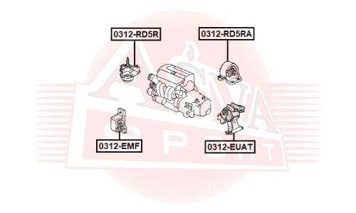 Подушка двигателя | перед Asva, арт. 0312-EMF