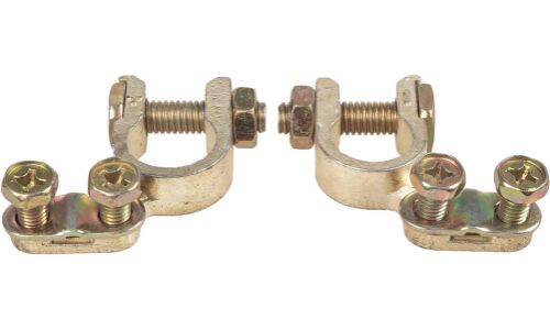 Клеммы АКБ цинково-алюминиевые 2шт, угловые усиленные с крепежом ARNEZI, арт. A0103002